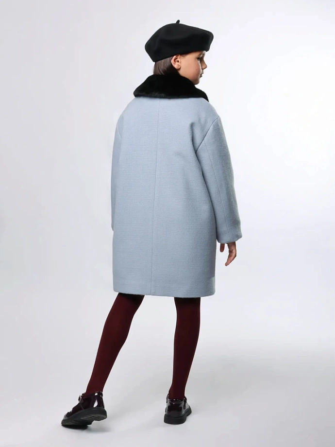 Пальто  элегантное с  натуральным утеплителем в цвете: Голубой Ole! Twice - фото 5