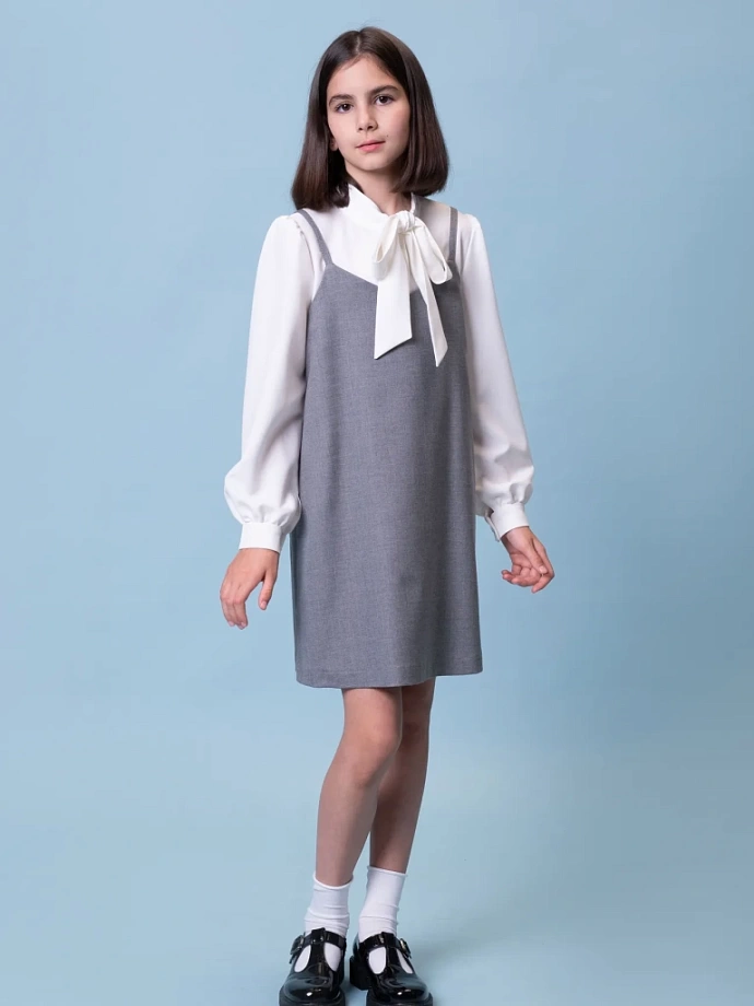 Блуза с бантом, длинный рукав в цвете: Белый Ole! Twice - фото 4