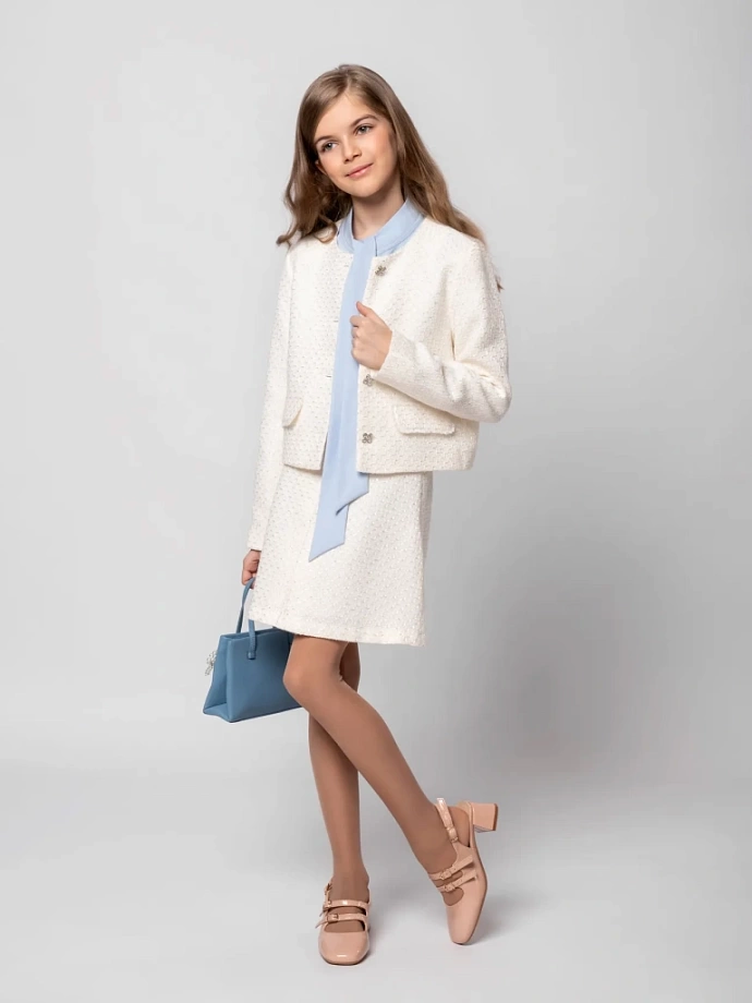 Блуза с бантом, без рукавов в цвете: Голубой Ole! Twice - фото 3