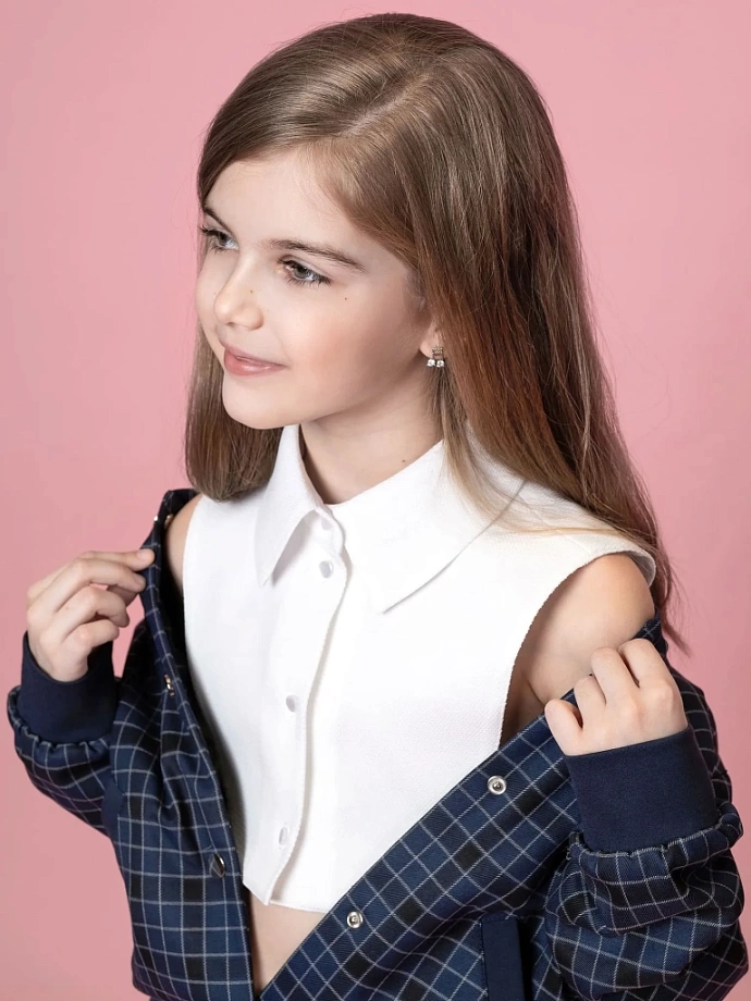 Манишка с рубашечным воротником в цвете: Молочный Ole! Twice - фото 6