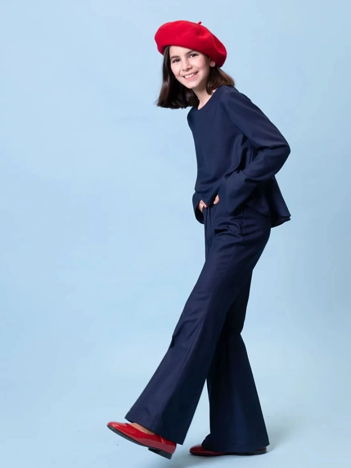 Блуза двойная с акцентным воротником в цвете: Синий Ole! Twice - фото 5