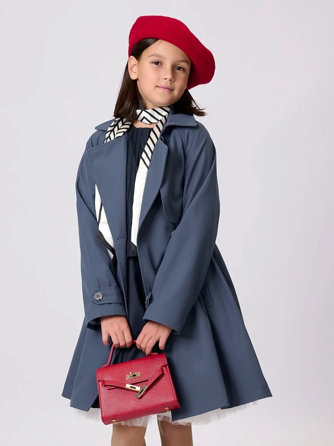 Тренч в цвете: Светло-синий Ole! Twice - фото 5