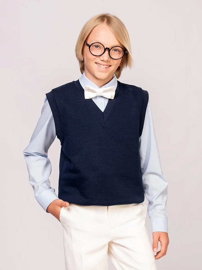 Жилет из фактурного футера в цвете: Темно-синий Ole! Twice - фото 3