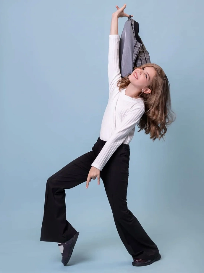 Брюки клеш со стрелками в цвете: Черный Ole! Twice - фото 6