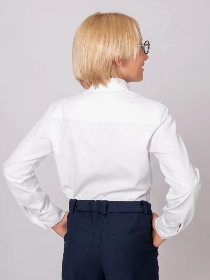 Рубашка с фактурой в полоску в цвете: Белый Ole! Twice - фото 2