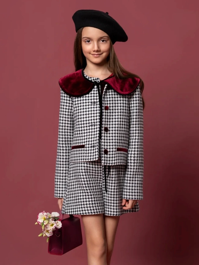 Жакет из твида в цвете: Черно-белый Ole! Twice - фото 1