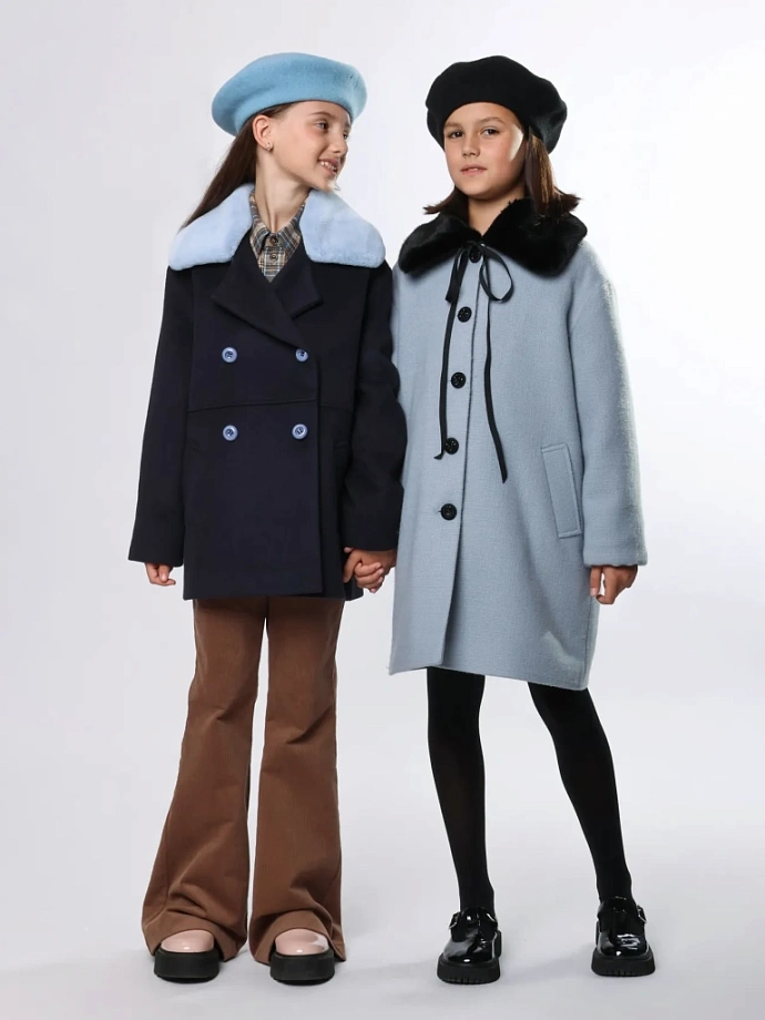 Пальто со съемным воротником и натуральным утеплителем в цвете: Синий Ole! Twice - фото 9