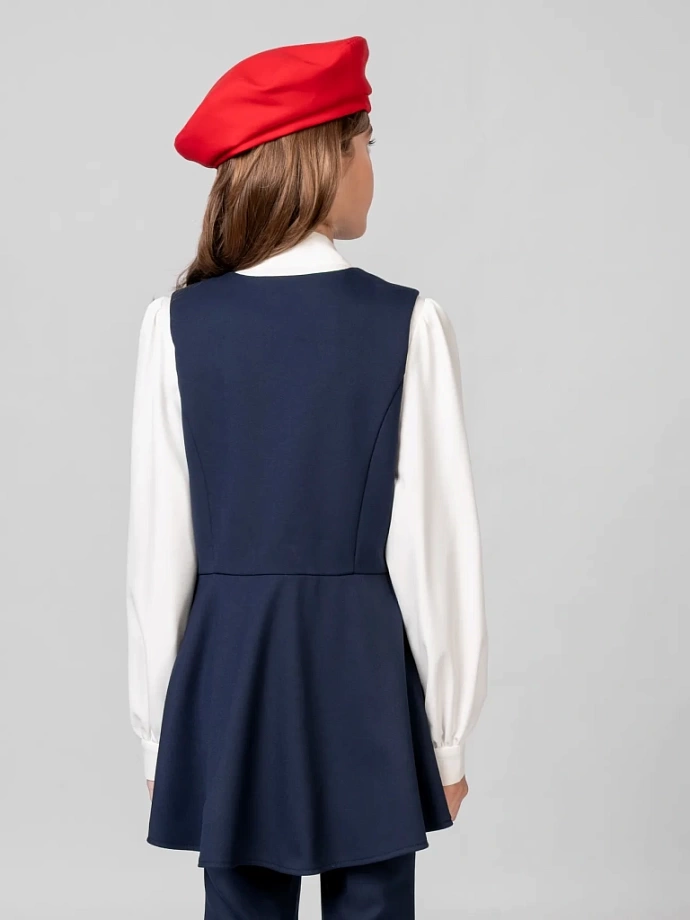 Жилет удлиненный с баской в цвете: Синий Ole! Twice - фото 3