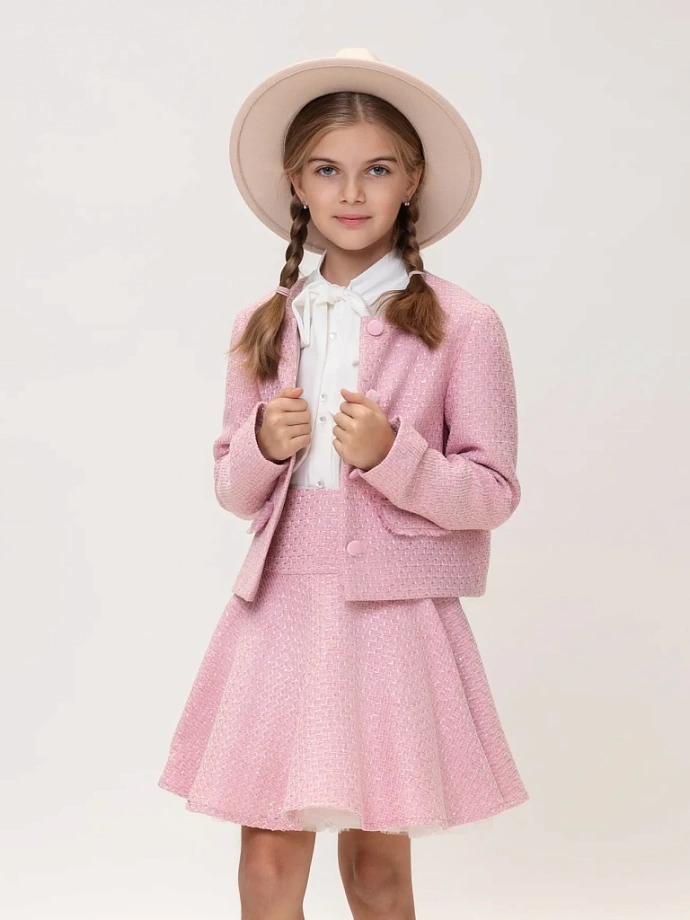 Жакет из твида с клапанами в цвете: Розовый Ole! Twice - фото 3