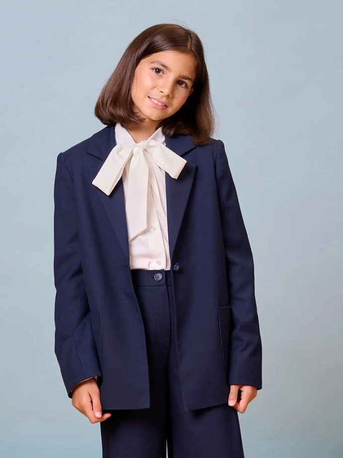 Жакет-пиджак прямого кроя в цвете: Синий Ole! Twice - фото 6