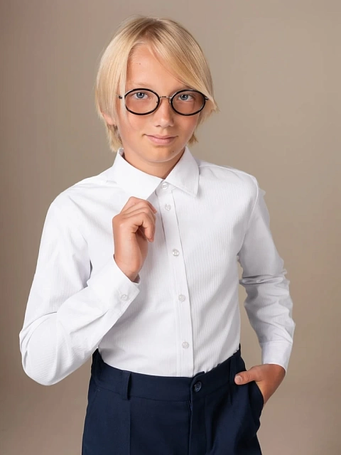 Рубашка с фактурой в полоску