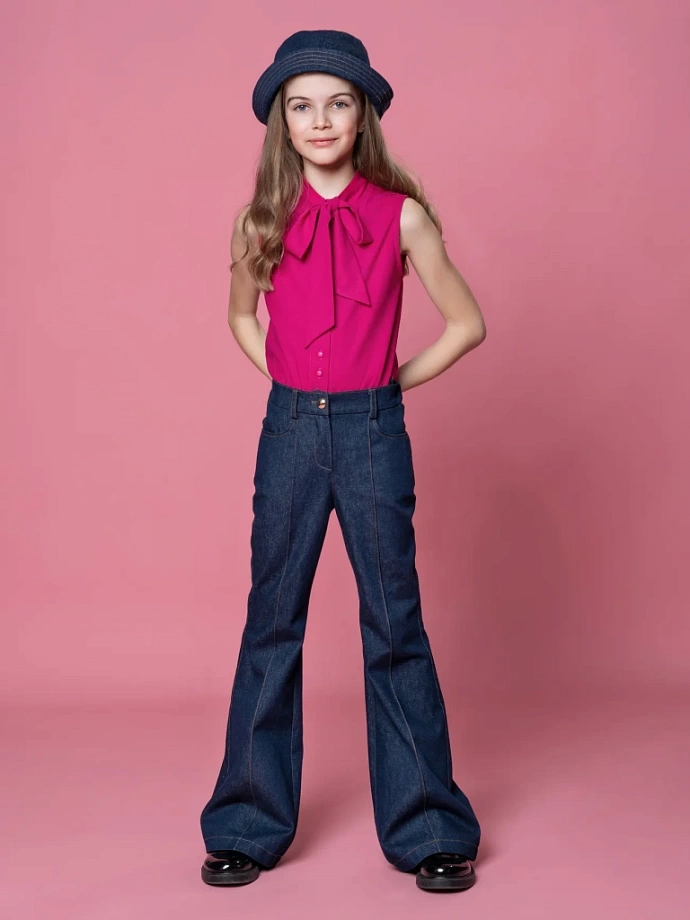 Джинсы клеш в цвете: Темно-синий Ole! Twice - фото 5