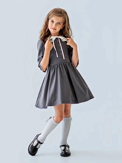 Платье в ретро стиле со съемным белым воротником