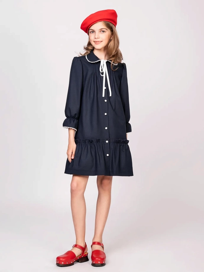 Платье-трапеция из фактурной ткани в цвете: Синий Ole! Twice - фото 4