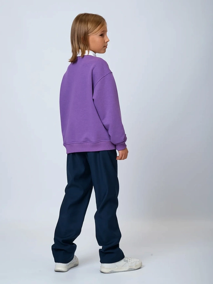 Свитшот со съемным воротником и шевроном в цвете: Фиолетовый Ole! Twice - фото 7
