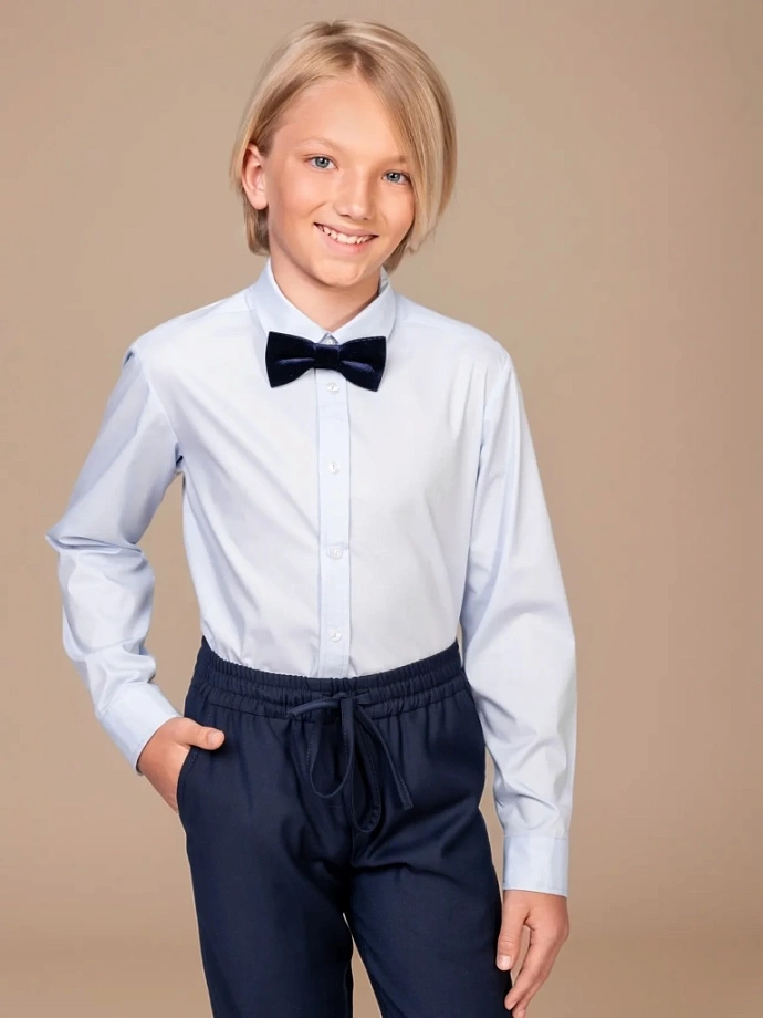 Рубашка из хлопка с длинным рукавом в цвете: Голубой Ole! Twice - фото 1