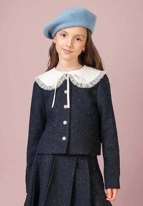 Жакет из твида со съемным воротником