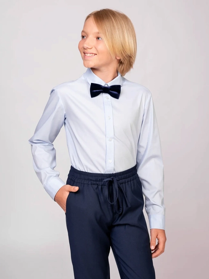 Рубашка из хлопка с длинным рукавом в цвете: Голубой Ole! Twice - фото 8