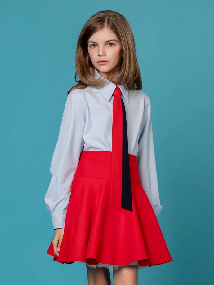 Юбка-солнце на кокетке в цвете: Красный Ole! Twice - фото 1