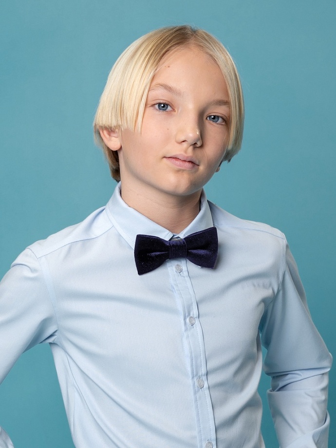 Галстук-бабочка из бархата в цвете: Синий Ole! Twice - фото 1