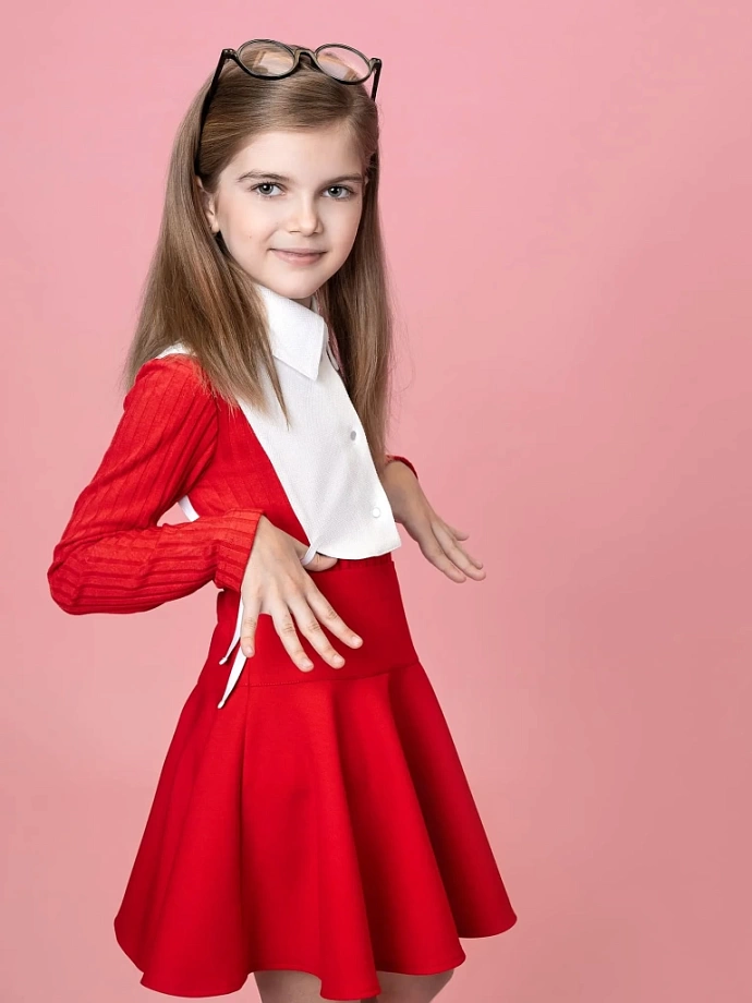 Манишка с рубашечным воротником в цвете: Молочный Ole! Twice - фото 10