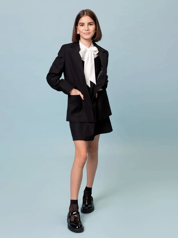 Жакет-пиджак прямого кроя в цвете: Черный Ole! Twice - фото 5