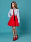 Юбка-солнце на кокетке в цвете: Красный Ole! Twice - фото 6