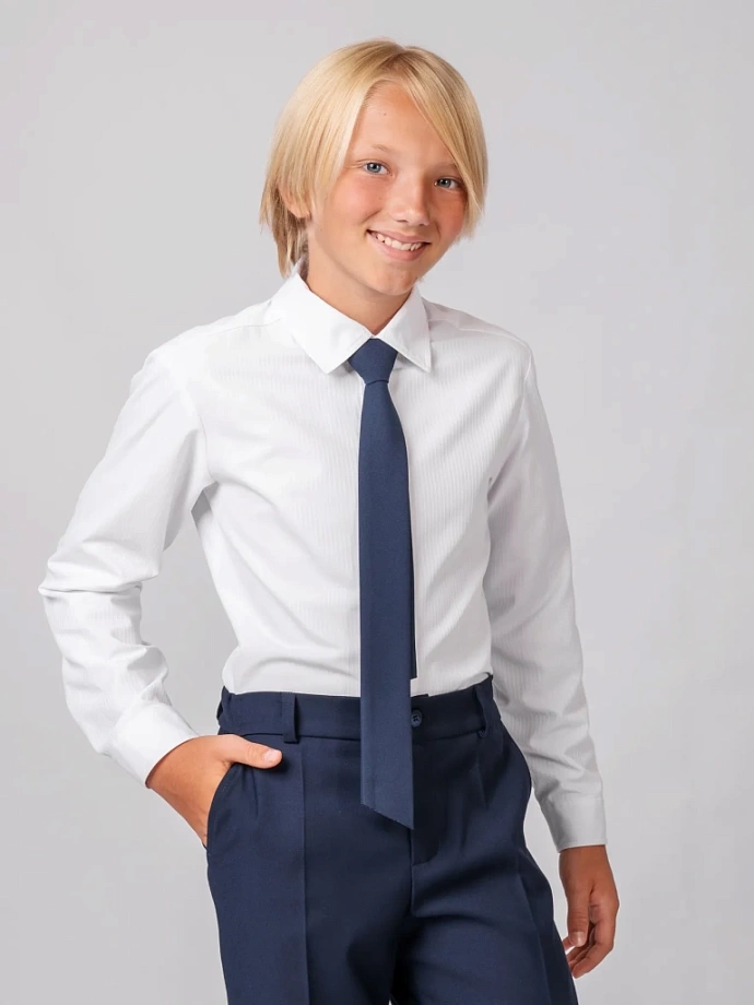 Рубашка с фактурой в полоску в цвете: Белый Ole! Twice - фото 9