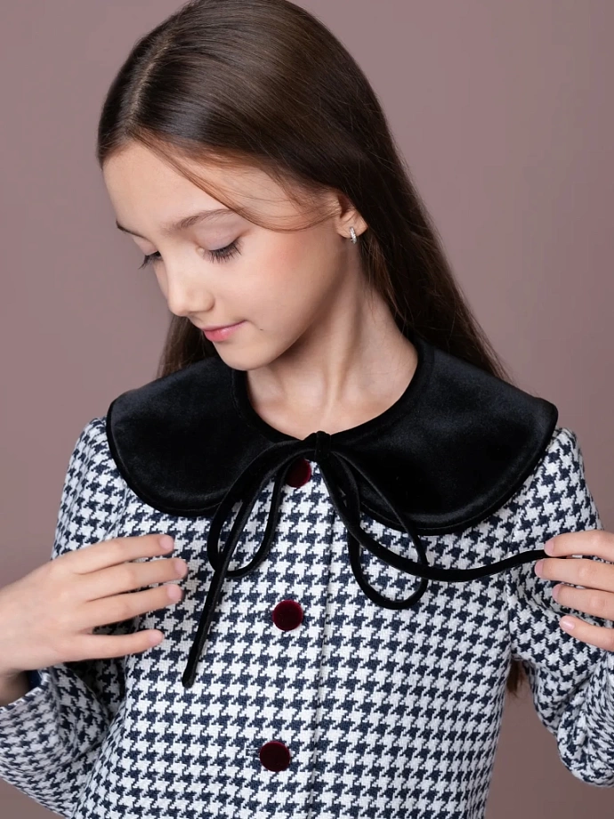 Воротник двусторонний из бархата в цвете: Черно-бордовый Ole! Twice - фото 2