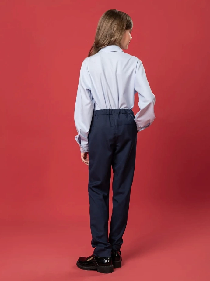 Брюки базовые с регулирующей резинкой в цвете: Синий Ole! Twice - фото 4