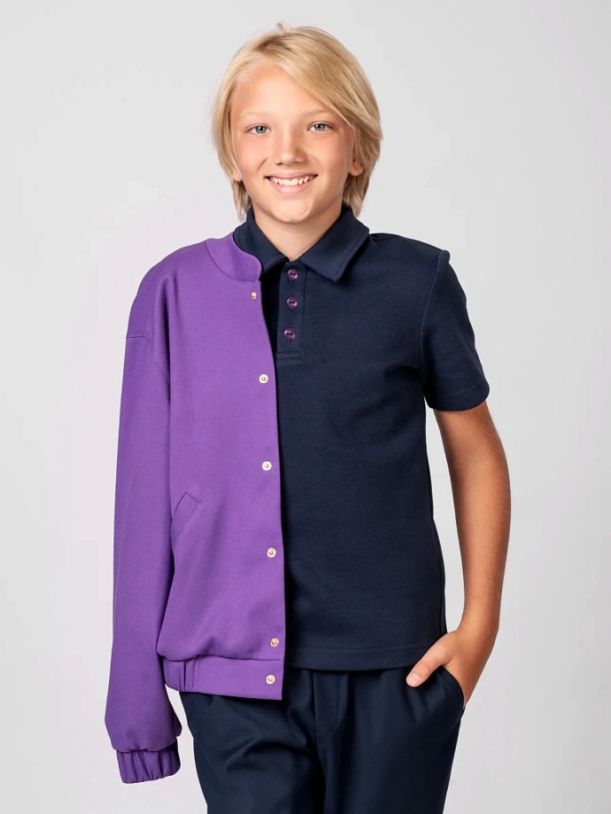 Поло с коротким рукавом унисекс в цвете: Синий Ole! Twice - фото 5