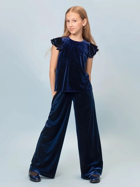 Брюки из бархата широкие