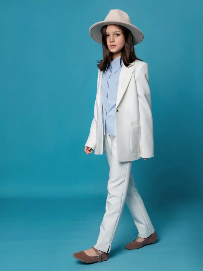 Брюки прямые укороченные в цвете: Молочный Ole! Twice - фото 7