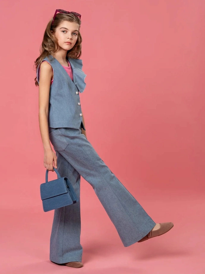 Джинсы клеш в цвете: Светло-Голубой Ole! Twice - фото 5