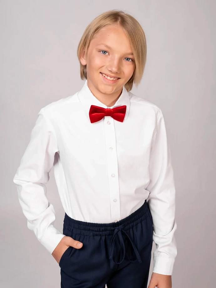 Галстук-бабочка из бархата в цвете: Красный Ole! Twice - фото 2