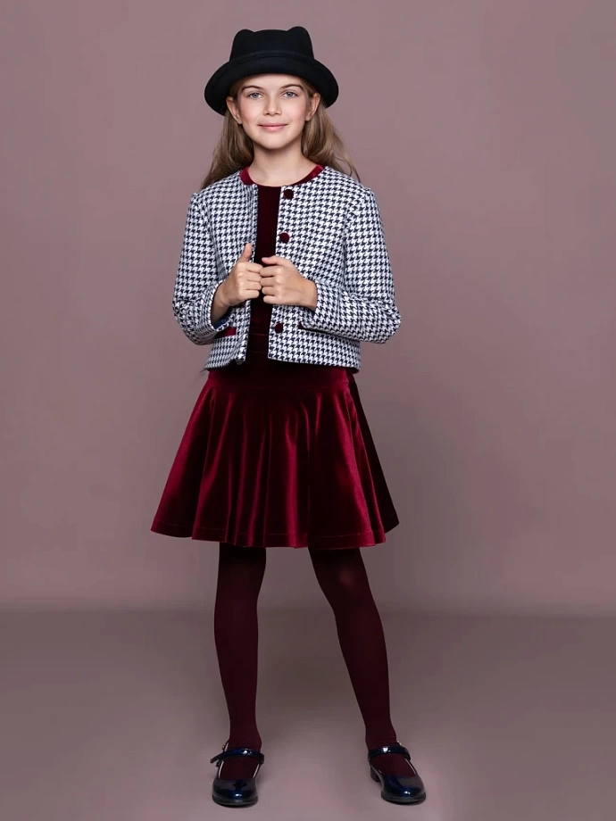 Жакет из твида в цвете: Черно-белый Ole! Twice - фото 4