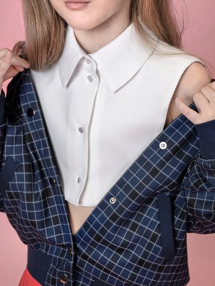 Манишка с рубашечным воротником в цвете: Молочный Ole! Twice - фото 5