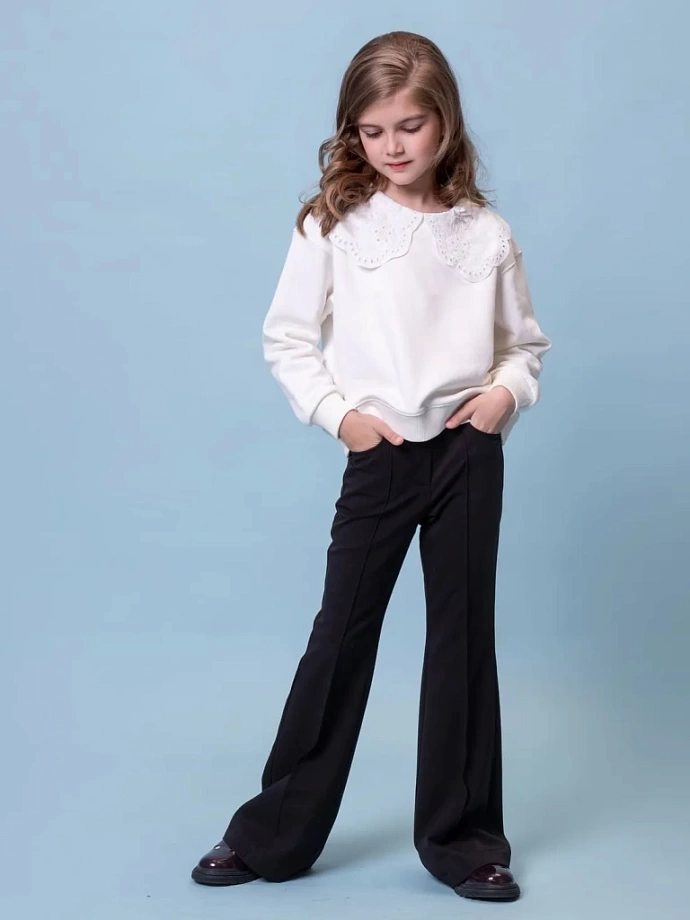 Брюки клеш со стрелками в цвете: Черный Ole! Twice - фото 3