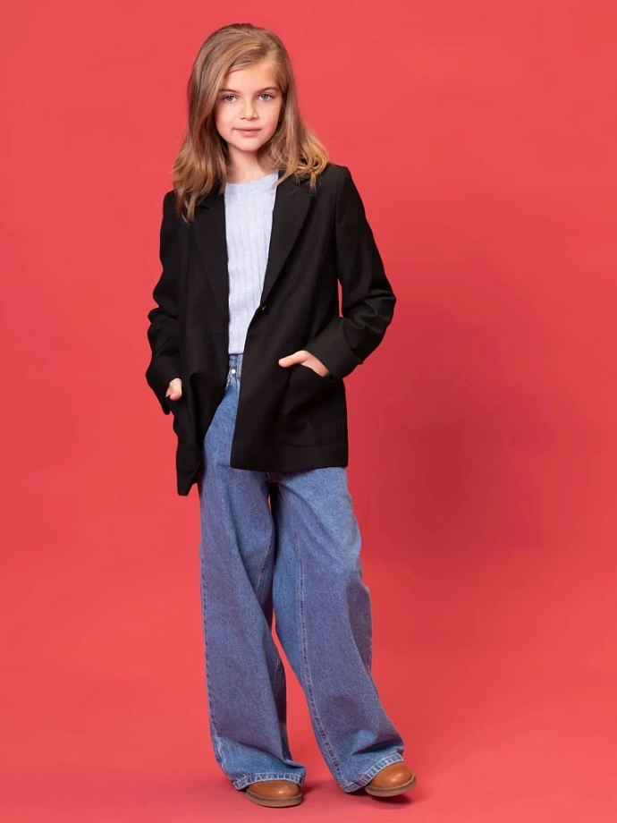 Жакет-пиджак прямого кроя в цвете: Черный Ole! Twice - фото 3