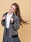 Бомбер школьный в клетку в цвете: Серый Ole! Twice - фото 6