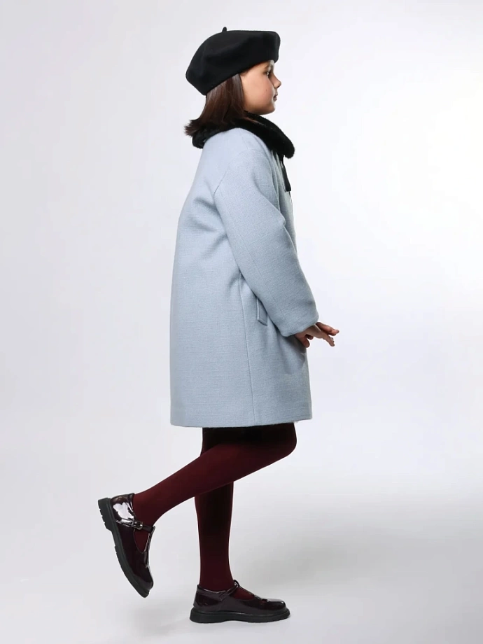 Пальто  элегантное с  натуральным утеплителем в цвете: Голубой Ole! Twice - фото 4