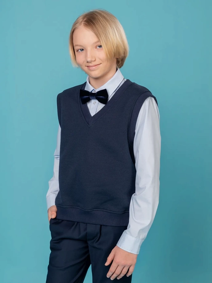 Жилет из фактурного футера в цвете: Темно-синий Ole! Twice - фото 8