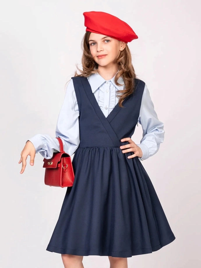 Сарафан школьный в цвете: Синий Ole! Twice - фото 3