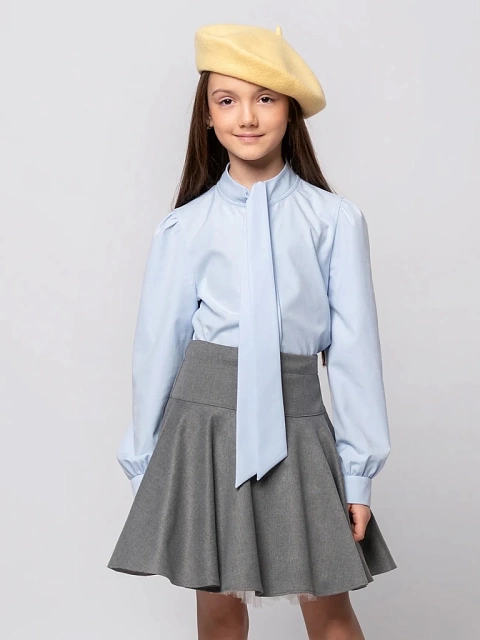 Блуза с бантом, длинный рукав