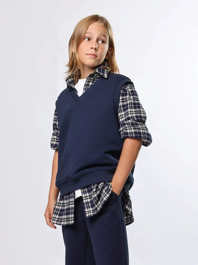 Рубашка из фланели унисекс в цвете: Синий Ole! Twice - фото 6