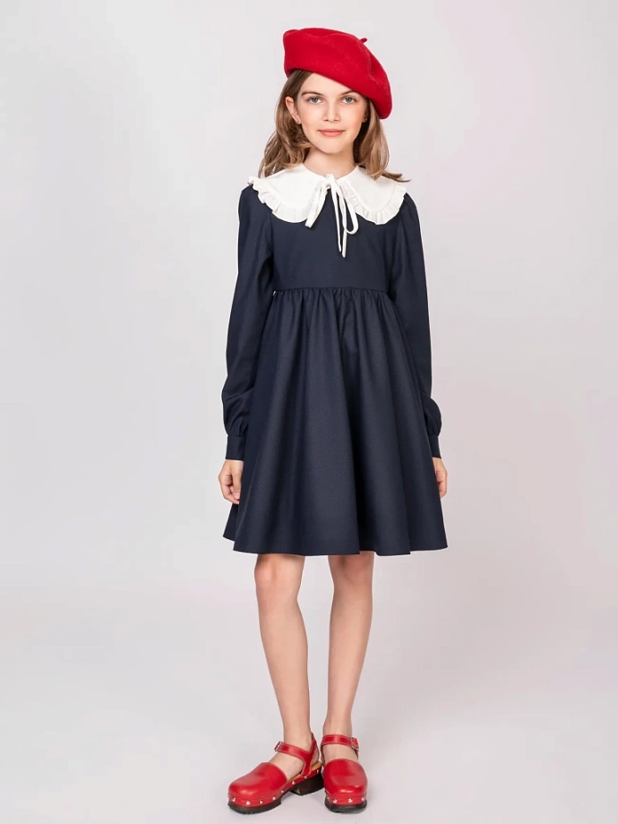 Платье со съемной брошью-бантом в цвете: Синий Ole! Twice - фото 6