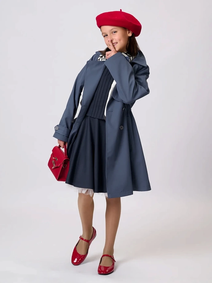 Тренч в цвете: Светло-синий Ole! Twice - фото 3