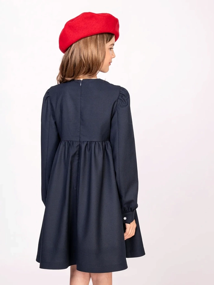 Платье со съемной брошью-бантом в цвете: Синий Ole! Twice - фото 2