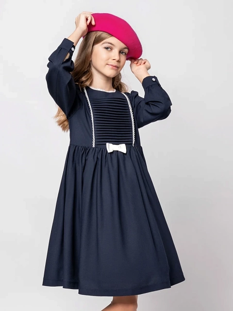 Платье с завышенной талией и репсовым бантом