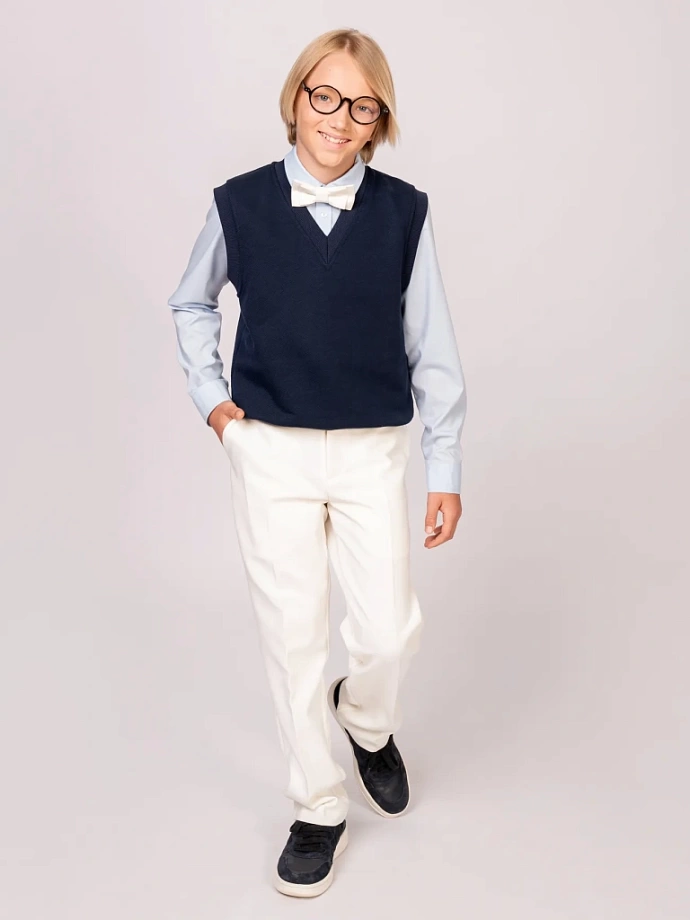 Рубашка из хлопка с длинным рукавом в цвете: Голубой Ole! Twice - фото 6